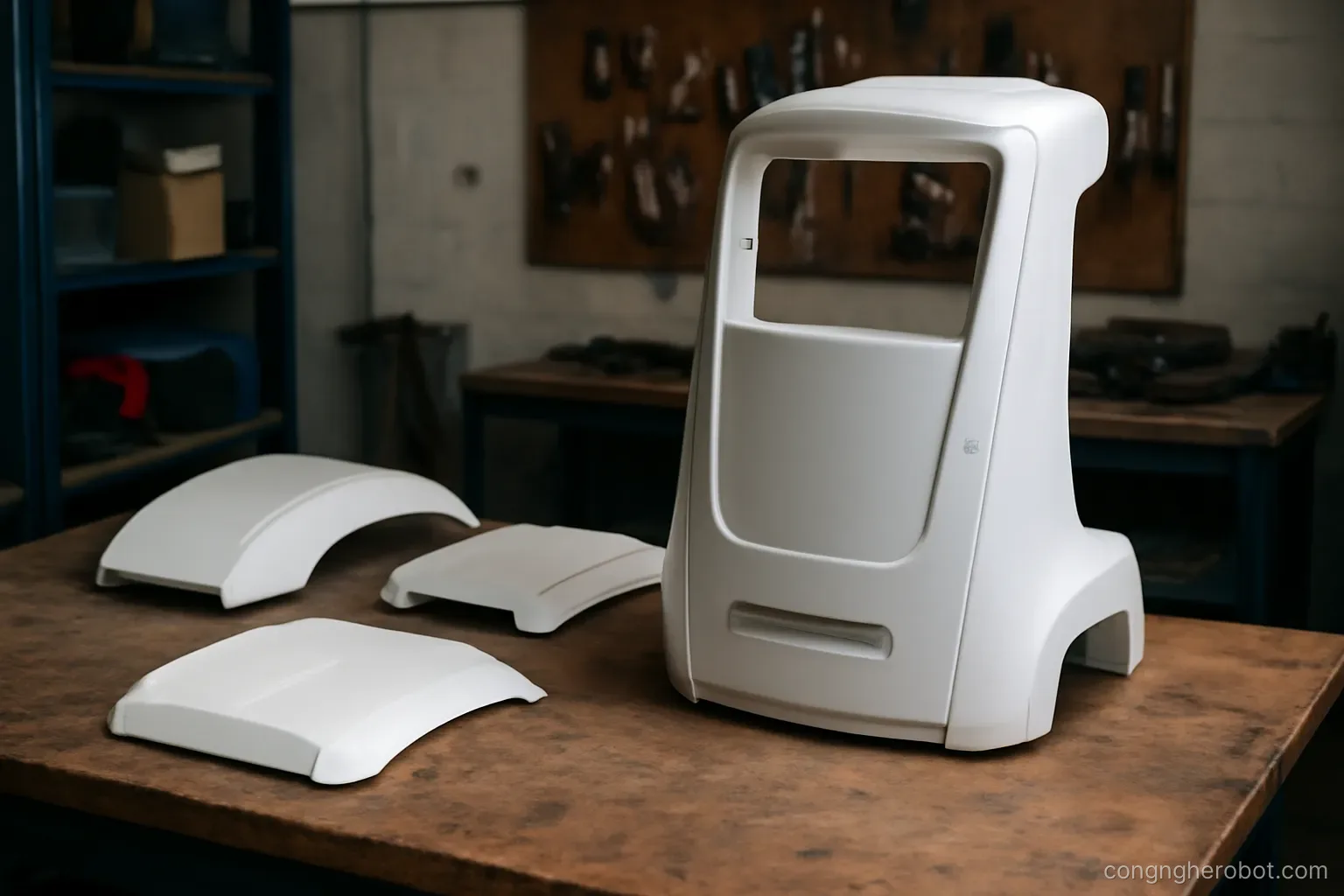 Vỏ ngoài của một robot dịch vụ